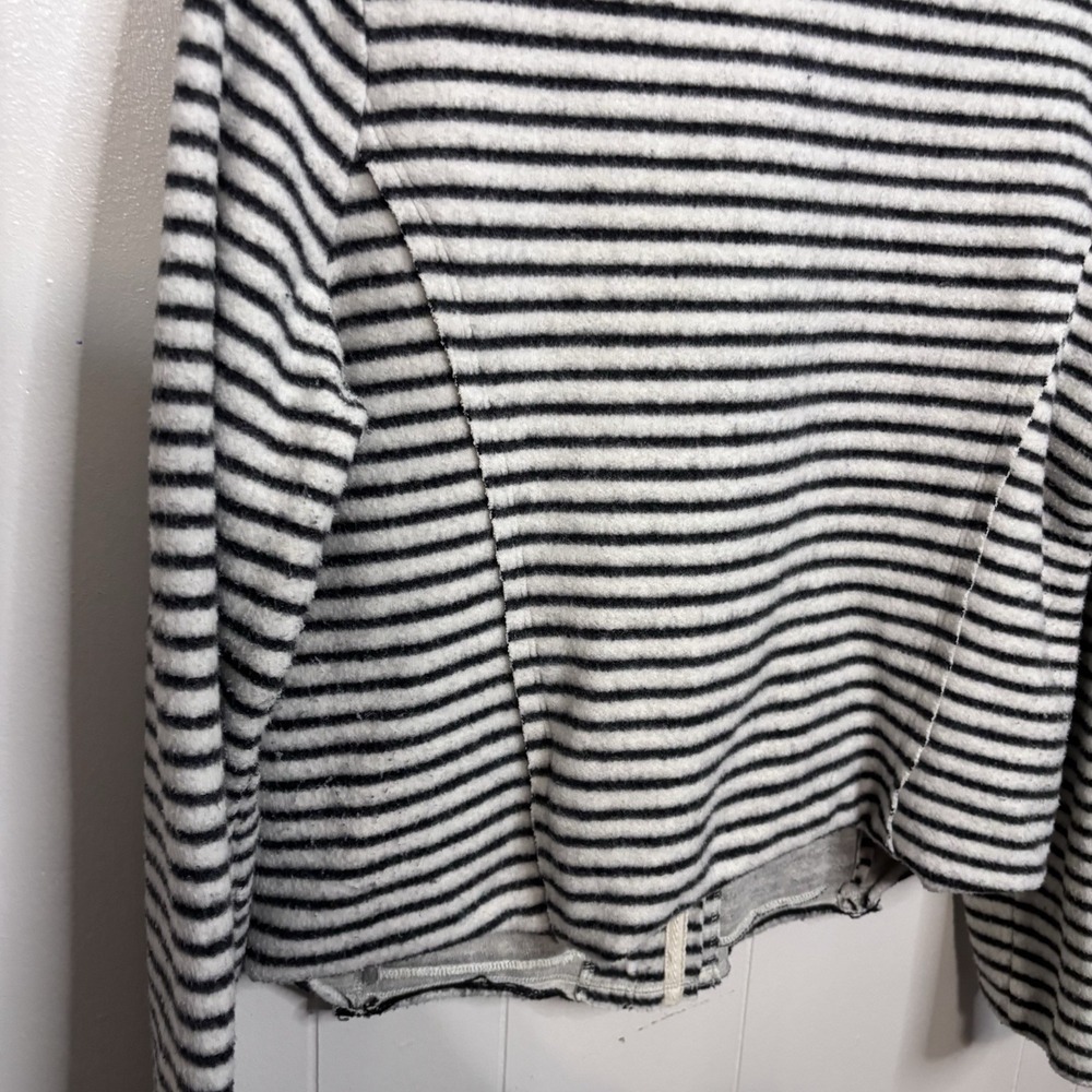 Dolan Left Coast Anthropologie Jacket Women's Black Ivory Striped Full Zip Mediu - Picture 8 of 8